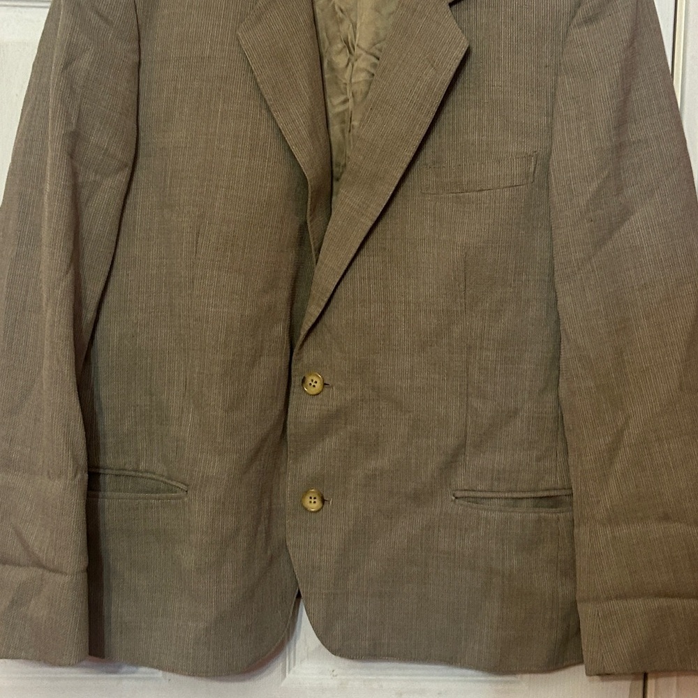 Vintage 70s  Yves Saint Laurent Blazer Jacket Mens size 46 Mocha Brown - Picture 9 of 10